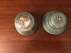 Lot Of 2 vintage Round Metal Powder Puff Music Boxes