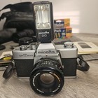 Vintage Minolta Srt200 35mm Extra Lenses Original Carry Bag And Paperwork