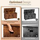 Wood Trunk Flip-top Toy Box Storage Organizer Bench W  Safty Hinge Rustic Brown