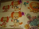 Meyercord Decals Lot Of 4 Vintage Items Bunny dog lion Unused