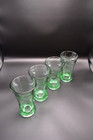 Vtg Coca-cola Libbey Flared Top Heavy Green Glasses - Set Of 4