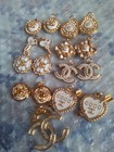Lot Of 17 Stamped  Button Zipper Pull  Designer Button Chanel Charm 