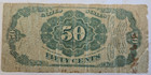 1875 Fifty 50 Cents Us Fractional Currency Note - 5th Issue