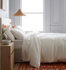 Nwt- Quince European Linen Ivory Duvet Cover   2 Sham  King  Cal King    771 