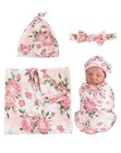 Reborn Baby Doll Accessories Clothes Newborn Receiving Blanket Pink Floral