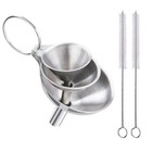 5 Pcs Stainless Steel Kitchen Funnels Set Food Metal Funnels For Filling Small