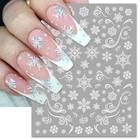 Snowflake Nail Stickers 3d Self-adhesive Nail Art Decals - White Christmas