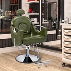 Heavy Duty Reclining Barber Chair  Hydraulic Beauty Salon   spa Equipment  Green