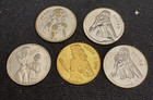 Vtg Heads You Win Or Tails You Lose Risque Pin Up Style Token coin Lot Of 5