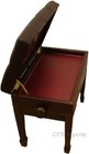 Genuine Leather Adjustable Piano Bench stool chair- Walnut Opened Item