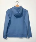 Athleta Girl Retroactive Full Zip Hoodie Xl 14 Blue Thumb Holes Pockets Logo