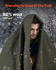 Wool Camping Blanket 64  X 88  Warm For Camping Hiking Travel Army Green
