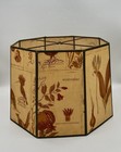 Two Beautiful Vintage Mcm Octagon Botanical Birds  Butterfly  Floral Lampshade