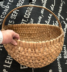Vtg Xl Huge Splint Buttocks Gathering Egg Basket Primitive Handmade Split Oak