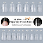 X Nail Gel Kit Short Coffin 510pcs Fake Nails 15sizes  9-in-one Glue Prep Dehydr
