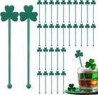 30 Pcs Saint Patrick s Day Drink Stirrers Irish Shamrock Stir Sticks Cocktail   
