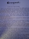 Croquet Rare Old Antique Article Rules 1890