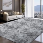 Fluffy Area Rugs Soft Shaggy Plush Grey Mat Carpet For Living Room Bedroom Floor