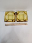 Pair Of Vintage Amber  Glass Ashtrays 4 Slots  Lot Of 2 
