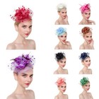 Lot Flower Hair Clip Mesh Feather Fascinator Hat Tea Party Wedding Ladies