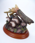 Border Fine Arts Studio Otter Family Figurine Secret Places A0401 River Hideaway