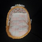 Vintage Wicker Baby Doll Bassinet  Crib  Basket