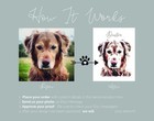 Custom Pet Portrait From Photo Personalized Dog Cat Portrait Gift Pet Memorial