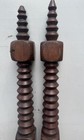 2 Vtg Atq Turned Wood 45 5    Tall Newel Bed Post Column Architectural Baluster