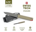 Swiss Tech Stahlern 8 75  Full Tang Tactical Knife With Sheath   Fire Rod Mint