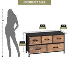 5 Drawers Dresser Wood Fabric Storage Cabinet Bedroom Brown Waterproof Organizer