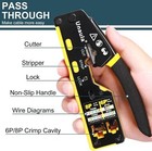 Rj45 Crimp Tool Kit With Pass-through Ethernet Crimper  Cat5   Cat6 Cable Tester
