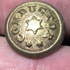 Railroad  conductor  Brass Uniform Button Convex W  Star 14 5mm Extra Quality