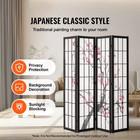 Kffkff 4-panel Japanese Room Divider Wooden Folding Privacy Screen