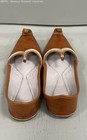 Handmade Women s Brown Leather Gold Khussa Jutti Mojari Flat Shoes Size 9