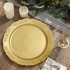 10  Gold Round Salad Plate Gold Trim Party Wedding Disposable Tableware