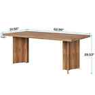 Dining Table For 4-6  Farmhouse Kitchen Rectangular Dinner Table With Large Top 