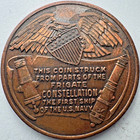  1797  U s  Frigate Constellation Struck W  Parts Of The Ship Coin Medal Bronze