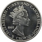 Turks And Caicos - 5 Crowns - 1993 - Unc - Apollo 11  walking On The Moon 
