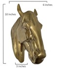 Metal Wall Mount Horse Head 10 In Sculpture Statue Figurine Brass Antique Finish