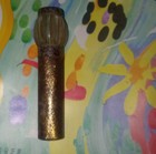 Vintage Metal Lipstick Tube Holder Case W  Decorative Ribbed Cap  Gold Tone