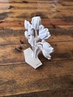 Antique 1920s Cast Iron Door Stop Tulips Flowers Art Deco Vase Floral Farmhouse