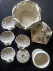 Vintage Bavarian Porcelain Vanity Set Violet Floral gold Trim
