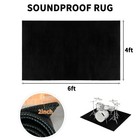 Drum Rug Mat 4 X 6 Ft       Black Soundproof Carpet With Non-slip Bottom  Washable