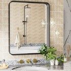 Wall Mounted Mirror Black Framed Makeup Mirror Bathroom Home Hotel Decoration