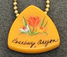 Vintage Butterscotch Bakelite Key Chain Roseburg Oregon Tested 1x1   