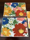 Set Of 5 Small Placemats With Bright Flowers   Decorative Outdoor Or Indoor Mats