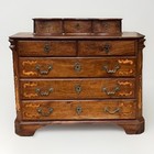 Antique Spanish Baroque Rustic Inlaid Walnut Commode Chest Of Drawers 51  X 24 