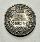 1862 Canada New Brunswick  925 Silver 20 Cents Extra Fine  ef xf  Km  9