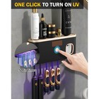 Uv Toothbrush Sanitizer Wall Mounted Holder With Toothpaste Dispenser Large Tray