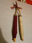 Vtg Industrial Textile Wooden Spools Bobbin Spindles Primitive Homemade Decor